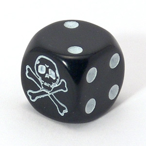 Skull dice - black with spots