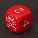 Skull dice - red with numbers