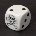 Skull dice - white with spots